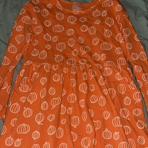 Cat & Jack Orange Pumpkin Pattern Dress